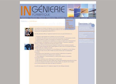 Proposition de site internet pour la Chambre de l'Ingnirie et du Conseil de France